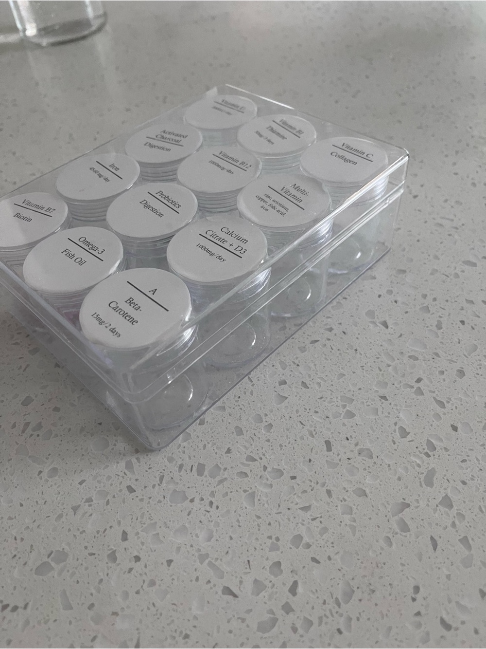 Custom vitamin organizer bariatric multi daily storage viral 12 bottle